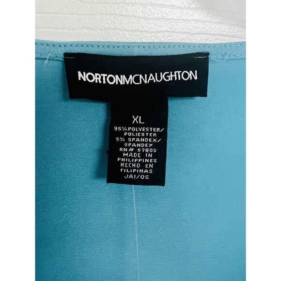 Norton McNaughton Womens Peacock Blue Long Sleeves Blouse Top Size XL - Picture 7 of 10